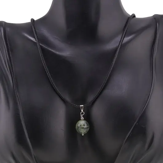 Pandantiv Prehnit sfera fatetata 12mm, imagine 2