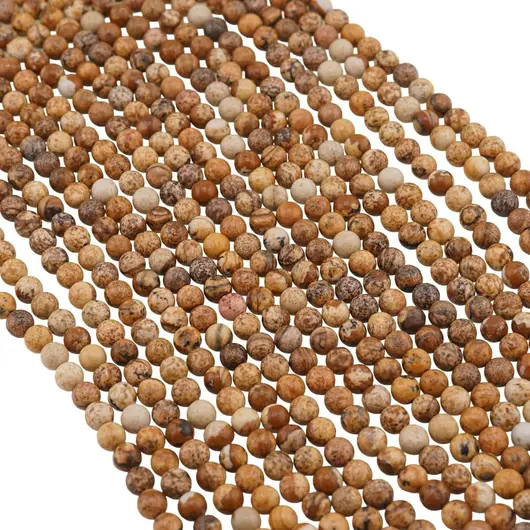 Sirag Jasp peisaj sfere 4mm, 37-38cm, imagine 2