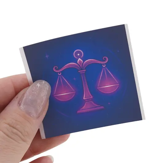 Abtibild sticker cu zodia BALANTA, 51mm, imagine 3