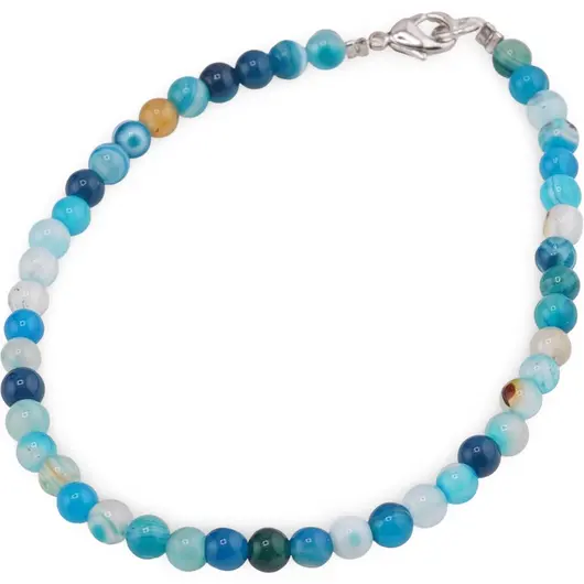 Bratara Agat albastru sfere 4mm