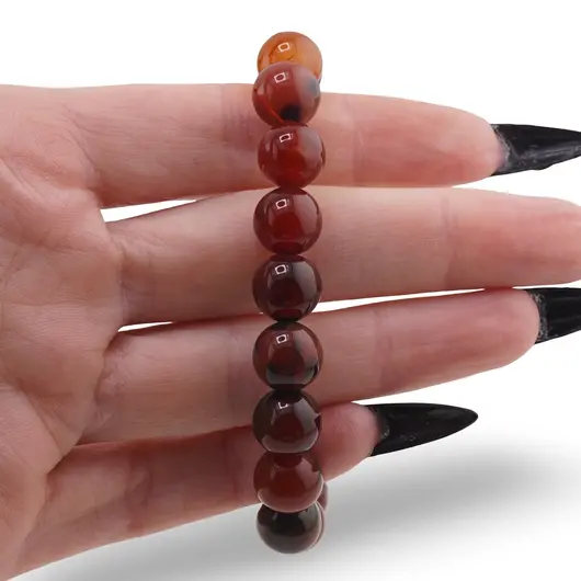 Bratara Agat carneolizat sfere 10mm, imagine 3