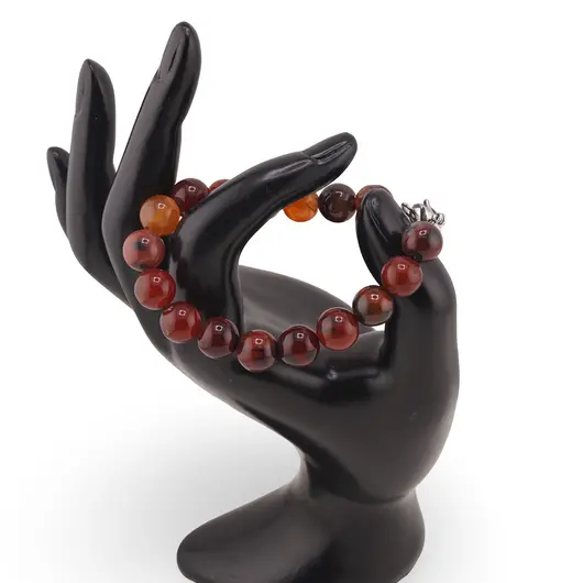 Bratara Agat carneolizat sfere 10mm, imagine 2