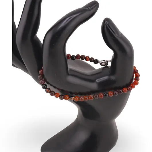 Bratara Agat carneolizat sfere 4mm, imagine 2