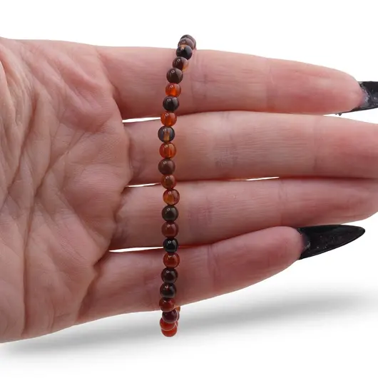 Bratara Agat carneolizat sfere 4mm, imagine 3