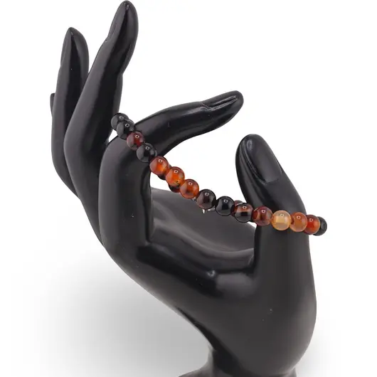 Bratara Agat carneolizat sfere 6mm, imagine 2