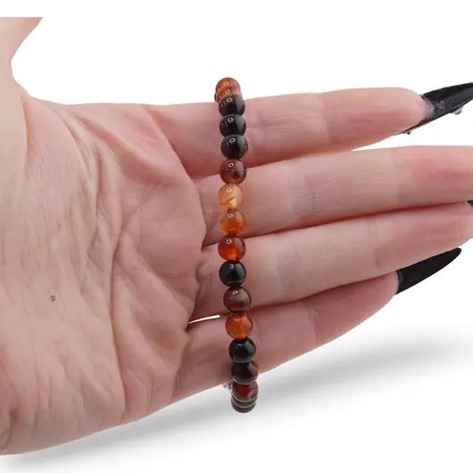 Bratara Agat carneolizat sfere 6mm, imagine 3