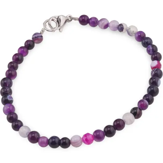 Bratara Agat mov sfere 4mm