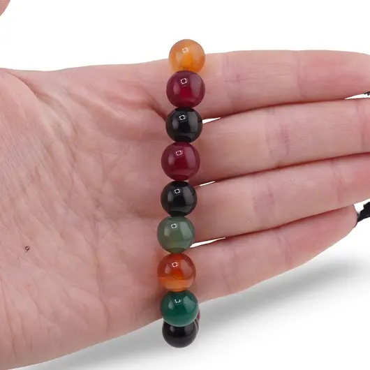 Bratara Agat multicolor sfere 10mm, imagine 3