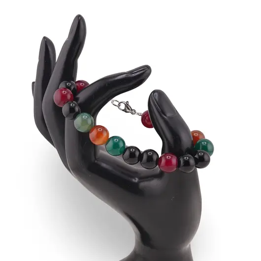 Bratara Agat multicolor sfere 10mm, imagine 2