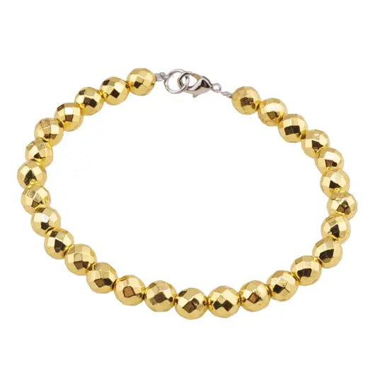 Bratara Hematit auriu sfere fatetate 6mm