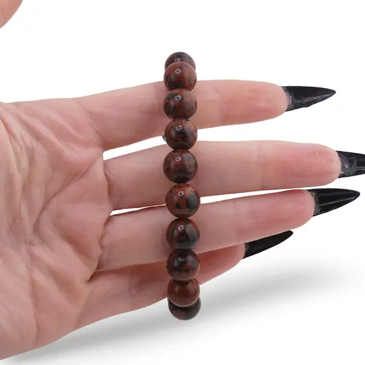 Bratara Obsidian mahon sfere 10mm, imagine 3