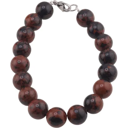 Bratara Obsidian mahon sfere 10mm