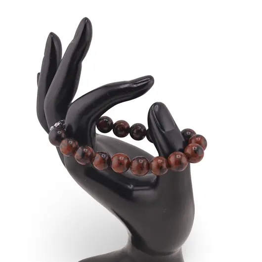 Bratara Obsidian mahon sfere 10mm, imagine 2