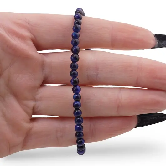 Bratara Ochi de tigru albastru sfere 4mm, imagine 3