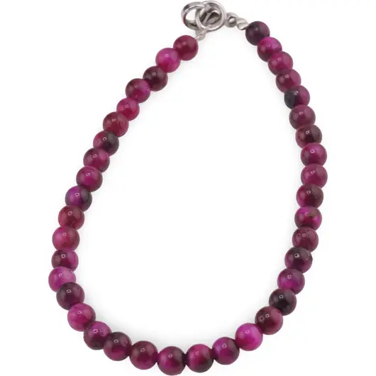 Bratara Ochi de tigru roz sfere 4mm