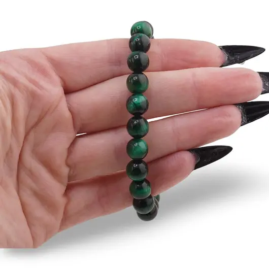 Bratara Ochi de tigru verde sfere 8mm, imagine 3