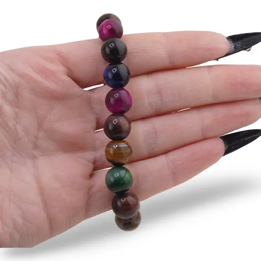 Bratara Ochi tigru multicolor sfere 10mm, imagine 3