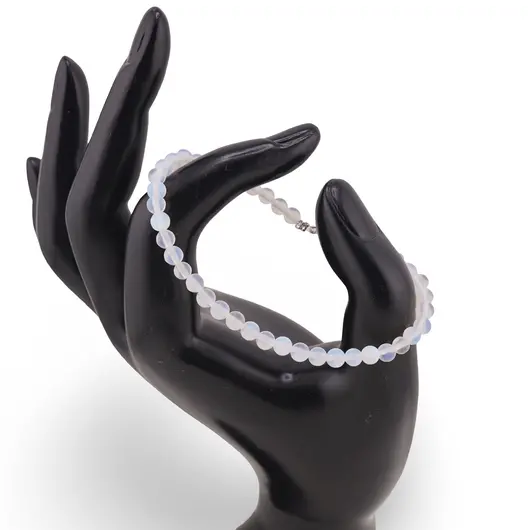 Bratara Opalit mat sfere 4mm, imagine 2