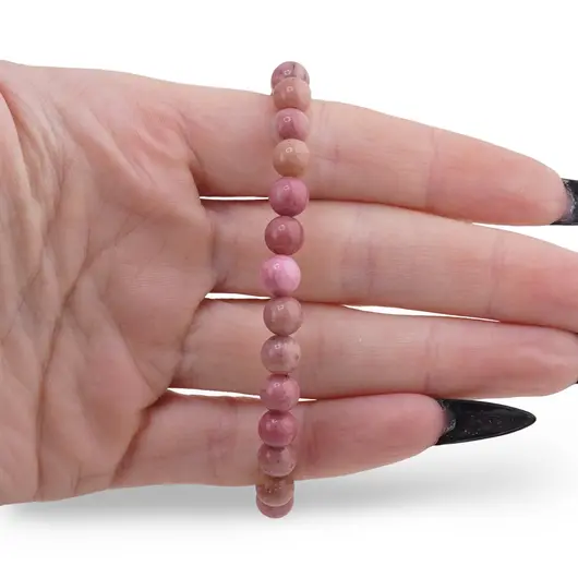 Bratara Rodonit roz sfere 6mm, imagine 3