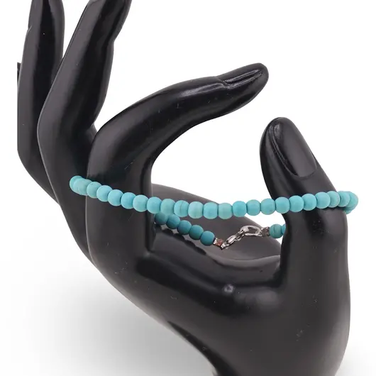 Bratara Turcoaz mat sfere 4mm, imagine 2