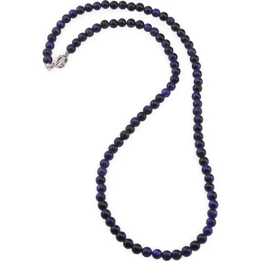 Colier Ochi de tigru albastru sfere 4mm