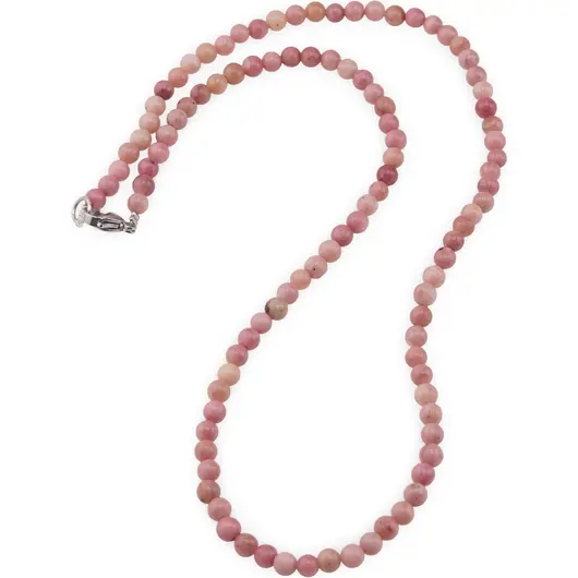Colier Rodonit roz sfere 4mm