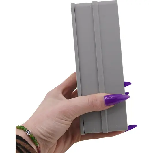 Cutie organizator / Suport pentru cristale dubla cu 20 compartimente, gri - 15cm, imagine 6