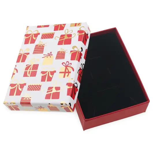 Cutie pentru cadou dreptunghiulara cu model festiv, 9,5x7cm, imagine 2