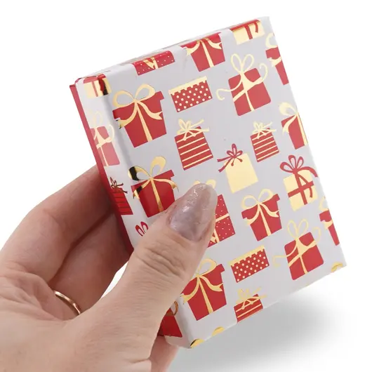 Cutie pentru cadou dreptunghiulara cu model festiv, 9,5x7cm, imagine 3