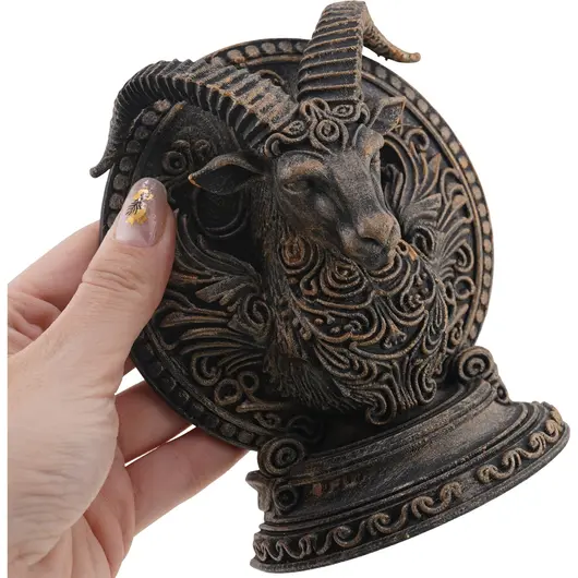 Decoratiune gravata zodia Capricorn cu accente aurii, 13,5cm, imagine 4