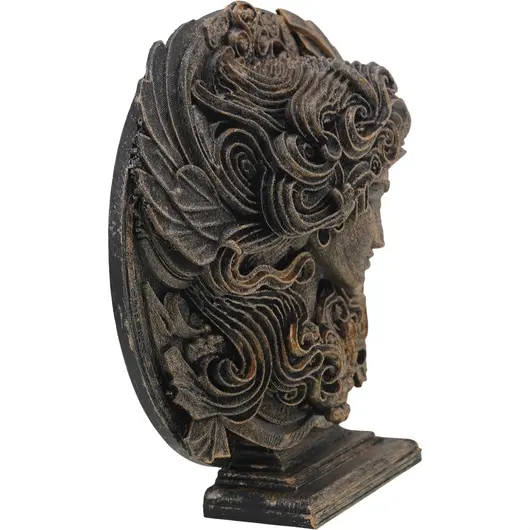 Decoratiune gravata zodia Fecioara cu accente aurii, 13,5cm, imagine 2