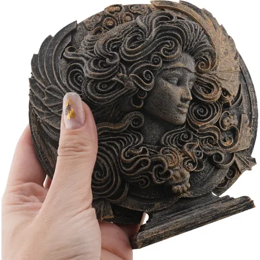 Decoratiune gravata zodia Fecioara cu accente aurii, 13,5cm, imagine 4