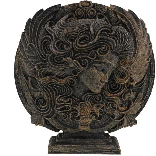 Decoratiune gravata zodia Fecioara cu accente aurii, 13,5cm