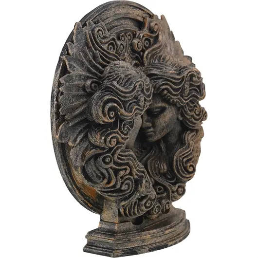 Decoratiune gravata zodia Gemeni cu accente aurii, 13,5cm, imagine 2