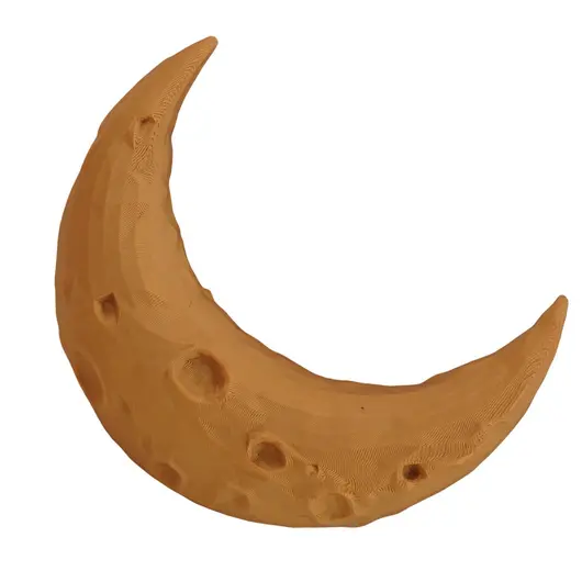 Decoratiune Luna, model texturat cu cratere - 11,5cm