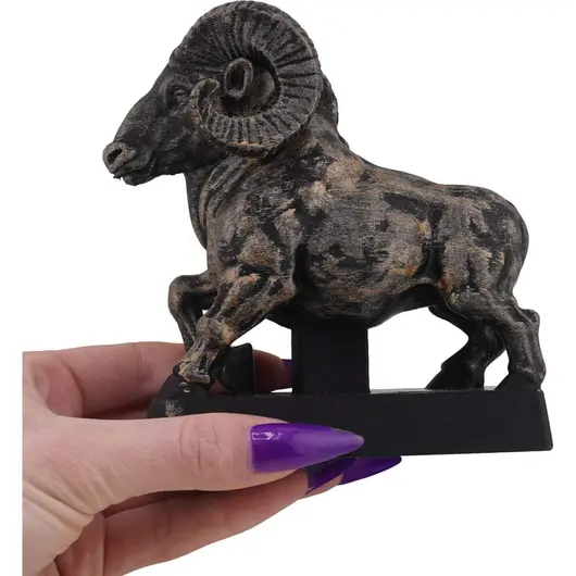 Decoratiune / Statueta pentru zodia Berbec antichizata manual - 11,5cm, imagine 3