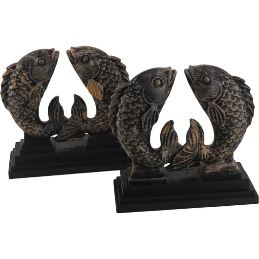 Decoratiune / Statueta pentru zodia Pesti antichizata manual - 10,5cm, imagine 2