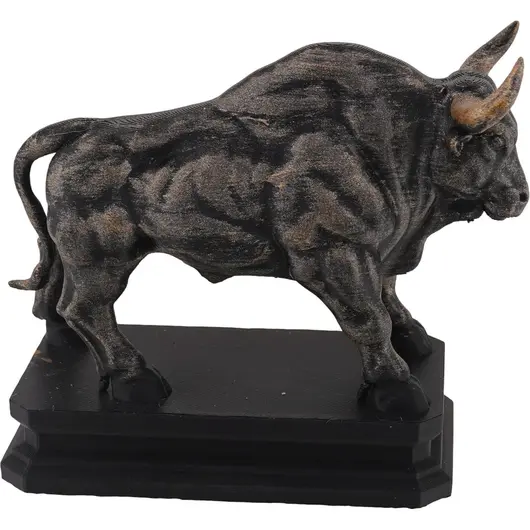 Decoratiune / Statueta pentru zodia Taur antichizata manual - 9,5cm