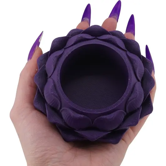 Decoratiune / Suport pentru cristale, model floare de lotus, mov - 4,5cm, imagine 3