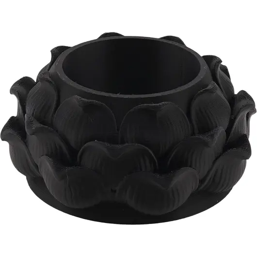Decoratiune / Suport pentru cristale, model floare de lotus, negru - 4,5cm