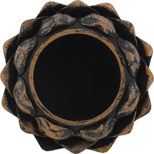 Decoratiune / Suport pentru cristale, model floare de lotus, negru antichizat manual - 4,5cm, imagine 2