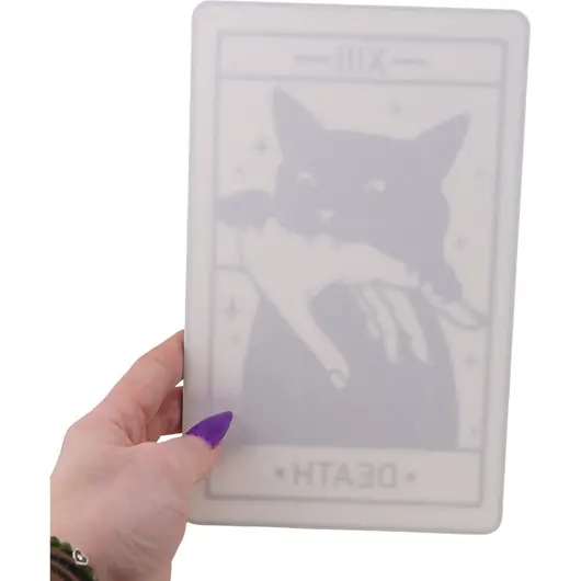 Decoratiune tip carte de tarot DEATH, 20cm - alb cu negru, imagine 2