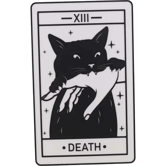 Decoratiune tip carte de tarot DEATH, 20cm - alb cu negru