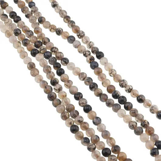 Sirag Agat dragon veins sfere 4mm, 38-39cm, imagine 2