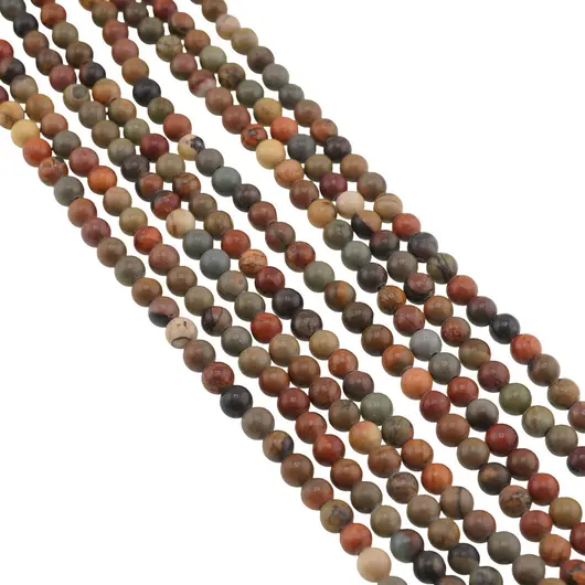 Sirag Jasp Oceanic sfere 4-5mm, 38cm, imagine 2