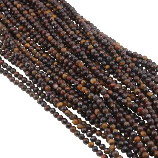 Sirag Mix Ochi de tigru si Ochi de taur sfere 4mm, 37-38cm, imagine 2