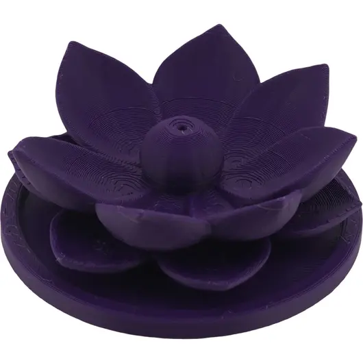 Suport aromaterapie pentru ardere betisoare parfumate, model floare de lotus mov - 2,5cm