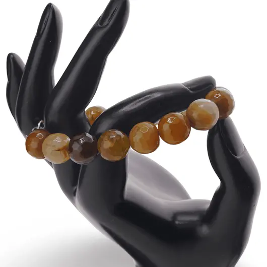 Bratara Agat Crabfire sfere fatetate 12mm, imagine 2