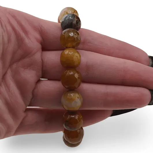 Bratara Agat Crabfire sfere fatetate 12mm, imagine 3