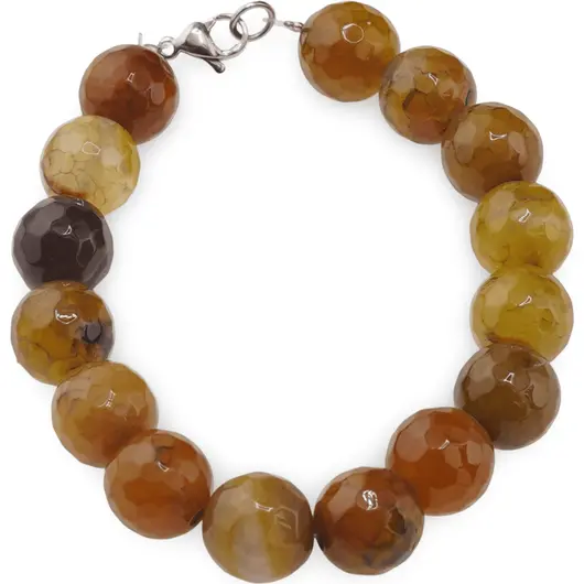 Bratara Agat Crabfire sfere fatetate 12mm